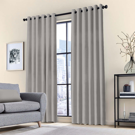 Blackout Thermal Curtains Eyelet Ring Top Curtain Pair