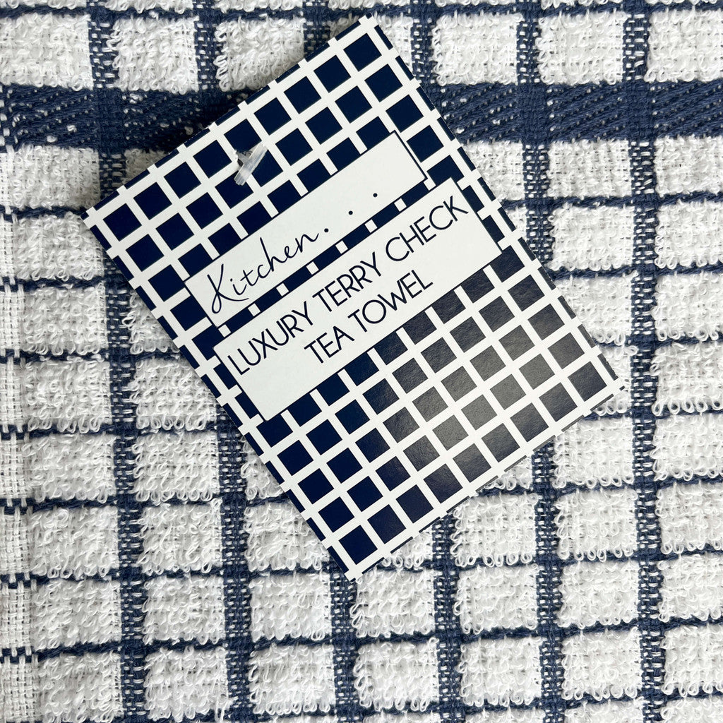 Terry Check Tea Towels - 100% Cotton