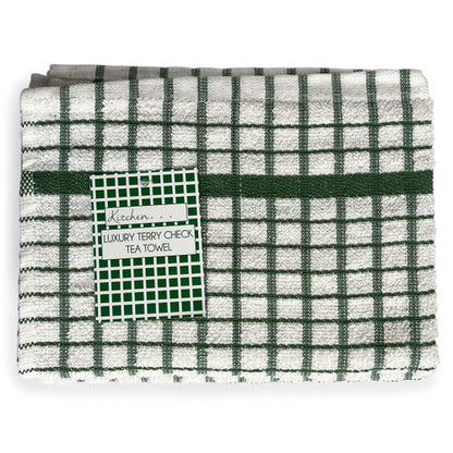 Terry Check Tea Towels - 100% Cotton