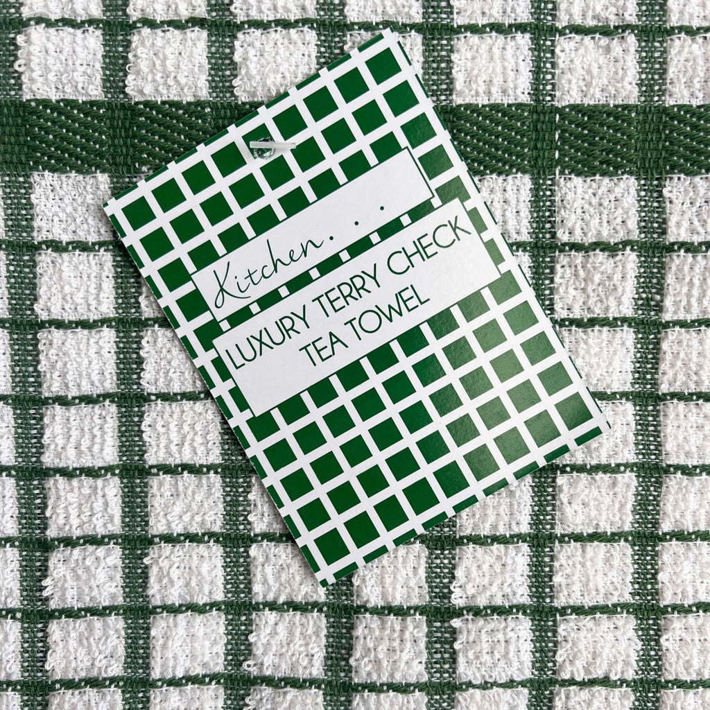 Terry Check Tea Towels - 100% Cotton