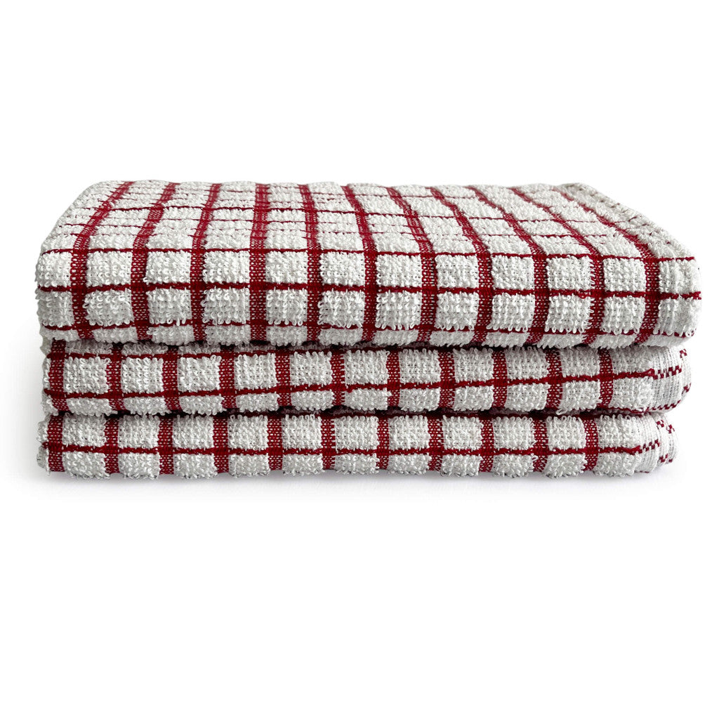 Terry Check Tea Towels - 100% Cotton