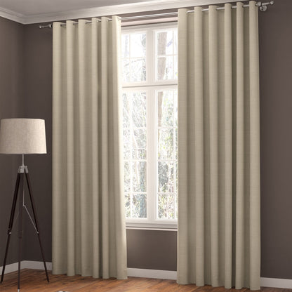 Curtains Faux Linen, Thermal Insulated, 3 Pass 100 % Blackout Eyelet Curtains, (2 Panels)