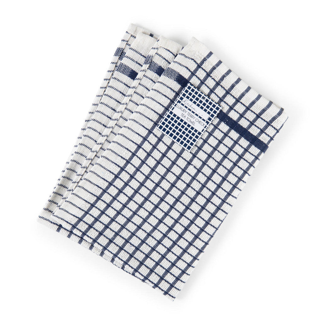 Terry Check Tea Towels - 100% Cotton